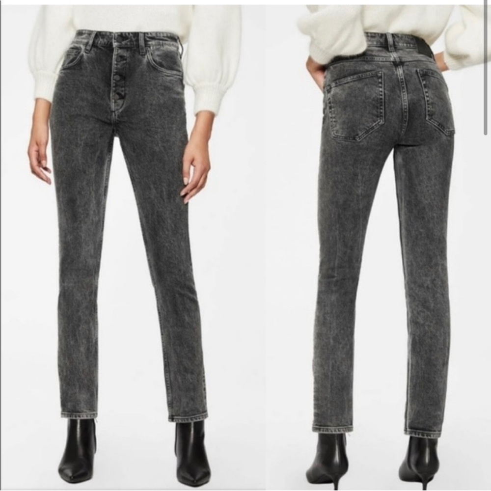 Anine Bing Frida Jeans in Charcoal Washed Black Color Size 30